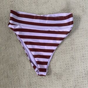 Aerie High Cut Cheeky Striped Bikini Bottom
